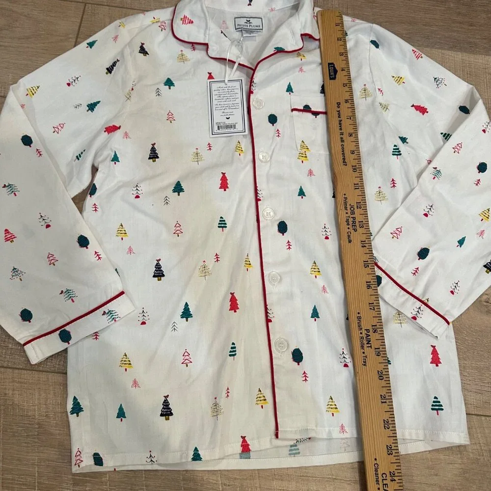 PETITE PLUME YOUTH SIZE 12 WHITE CHRISTMAS PAJAMA TOP